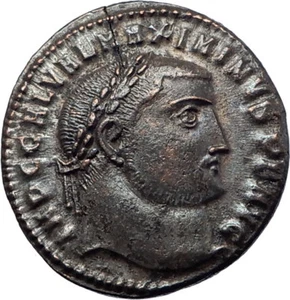 MAXIMINUS II Daia 313AD Genuine Silvered Ancient Roman Coin Nude GENIUS i73643 - Picture 1 of 3