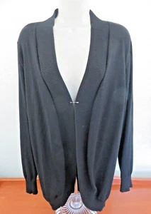 89th and Madison Women's Black Long Sleeve Cardigan Sweater Size 1X - Picture 1 of 6