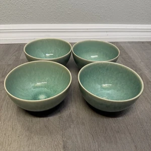 4 vier Gläser - France Tourron Jade / Grün 6" Müslischalen / Suppenschalen - Bild 1 von 3