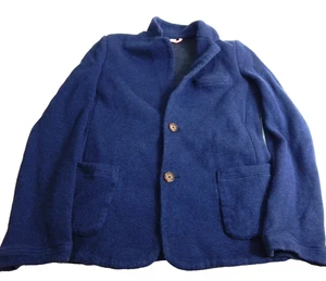 Mini Boden Boys 11 12 Blazer Navy Soft Knit Notch Collar Two Button Comfy Jacket - Picture 1 of 3