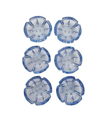 Blue Glass Flower Cupped Buttons, Set Of 6 - Image 1 of 4