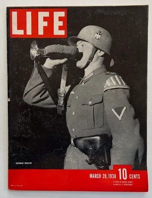 Vintage March 28, 1938 LIFE Magazine - GERMAN BUGLER - Image 1 of 2
