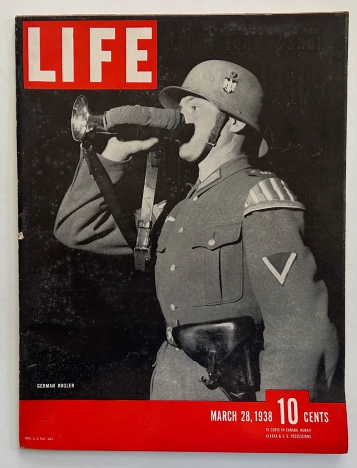Vintage March 28, 1938 LIFE Magazine - GERMAN BUGLER - Image 1 of 2