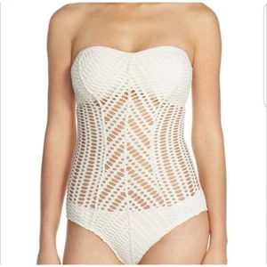 Robin Piccone Sophia wandelbarer Badeanzug mit Gehrung Größe 4 Häkel Strand - Bild 1 von 14