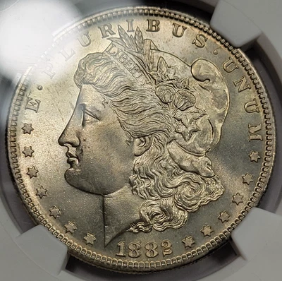 1882 S Morgan Silver Dollar $1 NGC MS66 Better Date Dish Bowl Luster *K509 - Image 1 of 4