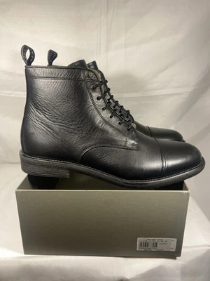 Botas de Combate ALLSAINTS Harland Puntera Cuero Negro Moto Para Hombre Talla 13 $279 Foto 1 de 4