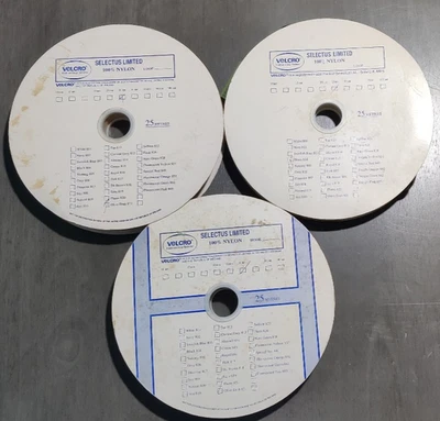 Vintage Velcro Brand Hook & Loop Fastner Rolls 25mmx25m Olive Green Black - Image 1 of 4