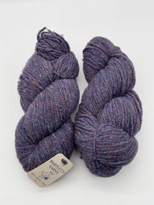 Bartlett Yarn Wool Skeins Larkspur Purple Blue Marled 2 Ply 210yds Set~2 VTG NEW - Picture 1 of 6