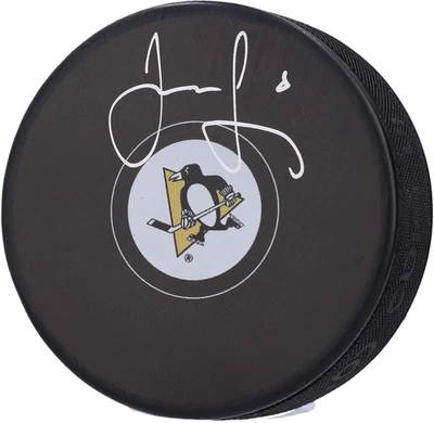 Disco de hockey firmado Jaromir Jagr Pittsburgh Penguins Foto 1 de 3