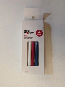 Deal Worthy Stylus Pens 4-Pack – Touchscreen Compatible – Open Box - Picture 1 of 2
