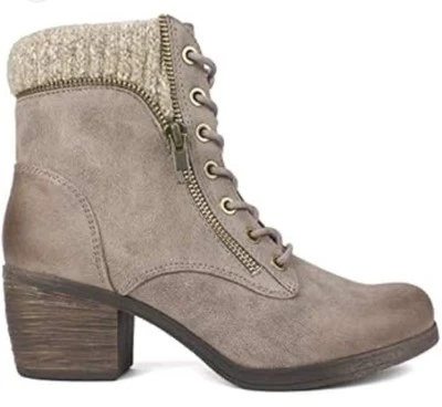 "Zapatos de mujer White Mountain talla 7 marrón tostado talla - botines con cremallera tacón de 2,25""" Foto 1 de 3