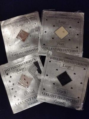 4 x pairs patterned tights vintage st.Michael Marks Spencer Large - Image 1 of 2