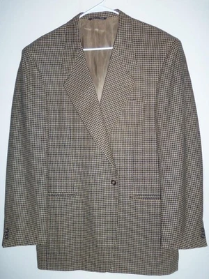 BA355- MINT VINTAGE / MODERN Canali WOOL CASHMERE HOUNDSTOOTH SPORT COAT - 42L - Image 1 of 4