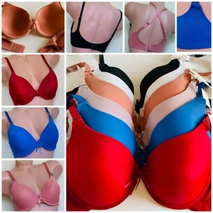 Lot 3/6 WOMENS Bras No Pads Lightly Line T-SHIRT UNDERWIRE COMFY Fit Bra 34C-40C - Picture 1 of 3