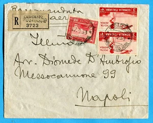 1937 SOMALIA £.3 P.AEREA (24) COPPIA + SOMALIA c.75 ann.MOGADISCIO (280216) - Bild 1 von 2