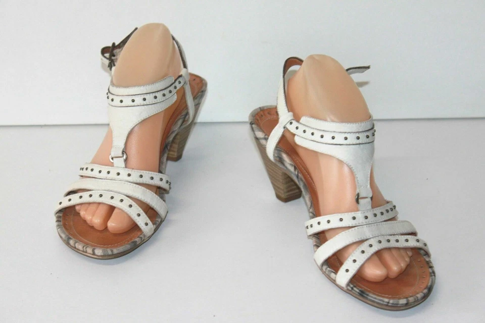 HISPANITAS Sandalias Tacón Correa Cuero Blanco Talla 41 BE Foto 1 de 1