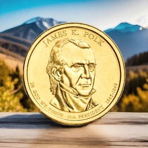 2009-P James Polk Presidential $1 Dollar Coin  US Mint FREE SHIPPING - Picture 1 of 7