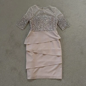Adrianna Papell Women’s 6P Formal/Mother of the Bride Sheer Neckline w/Sequins - Picture 1 of 11