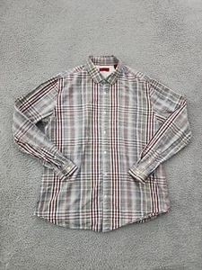 Alfani Shirt Mens XL Extra Large Gray Red Slim Fit Long Sleeve Button Up Adult - Picture 1 of 9