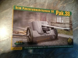 RARE- ACE 72222 1/72 canon 5cm PAK 38 WW2+canon metal - Photo 1/3