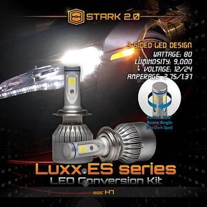 Stark 80W 9000LM Abatible COB Chip Kit LED 6000K Faro Luz Alta - H7 (2) - Imagen 1 de 10