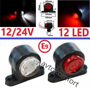 2 luces LED rojas blancas 12/24V marcador lateral de esquina contorno lámpara camión autobús - Imagen 1 de 7