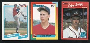 1990 STEVE AVERY TOPPS TRADED #4T FLEER UD DONRUSS RR Braves ROOKIE CARDS RC LOT