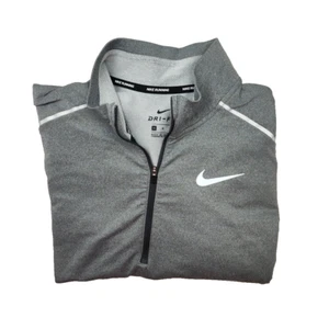 Nike Shirt Mens Medium Gray Quarter Zip Element Running Training Stretch BV4721 - Picture 1 of 11