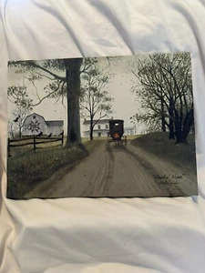 Billy Jacobs “Headin’ Home” Amish Buggy/Barn/Houses-12” X 16” Canvas Art Print - Picture 1 of 10