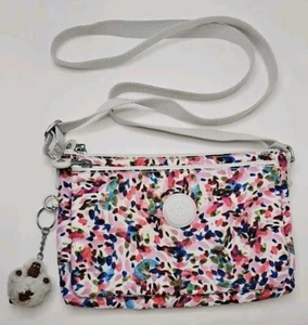 Kipling Eleanor Shoulder Crossbody Bag Purse Nylon w/ Monkey Keychain - Picture 1 of 16