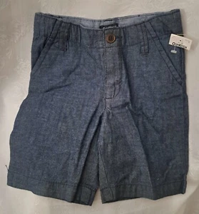 OshKosh B'Gosh Toddler Boy's 5T Chambray Blue Flat-Front Shorts NEW WITH TAG ! - Picture 1 of 2