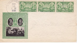 1936 HEROES OF THE AMERICAN ARMY ISSUE GEORGE WASHINGTON & NATHANIEL GREENE - Bild 1 von 1