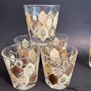 6 Ned Harris pineapple low ball glasses 60’s vintage  Mad Men - Picture 1 of 9