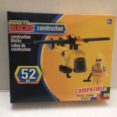NEW Make it Blocks Helicopter Construction Set - 52 Pieces - Image 1 of 4