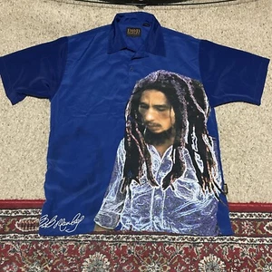 MEDIUM Bob Marley Button up shirt by Dragonfly - Roots Reggae short sleeve - Picture 1 of 11