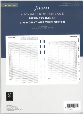Filofax Kalendereinlage DIN A5 /1 Monat /2 Seiten deutsch 2026 Art. Nr. 26-68544 - Bild 1 von 2