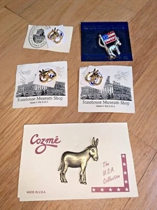 5 DEMOCRATIC PARTY DONKEY Lapel Pin Buttons Columbus Ohio 2007 - Picture 1 of 11