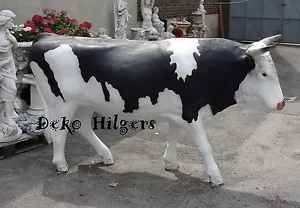 Statua toro toro grandezza naturale mucca grande giardino scultura tessuto fibra di vetro nero W - Foto 1 di 4