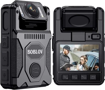 BOBLOV M7 128GB GPS Body Camera with Audio 180° Rotatable Lens Police Security