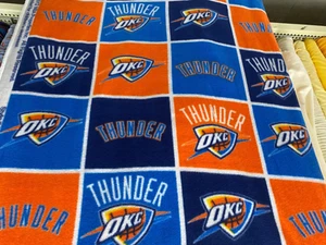 NBA Oklahoma City Thunder OKC BLANKET FLEECE Fabric, 60" wide, sold by the yard - Picture 1 of 8