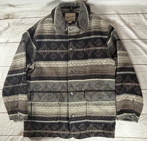 Vintage Woolrich Blanket Jacket Coat Aztec Southwestern Mens L Wool Navajo - Picture 1 of 14