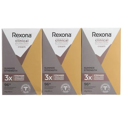 Rexona Women Clinical Protection Antiperspirant Cream Summer Strength 3x 45ml - image 1 of 4