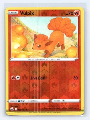 Vulpix (28) Common SWSH08: Fusion Strike 028/264 NM Foil Print line - Image 1 of 2
