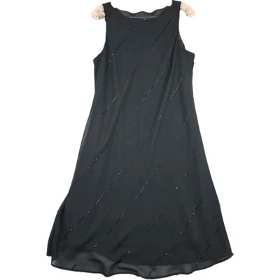 Positive Attitude Women's 16 Sheath Mini Dress Sequin Detail Round Neck Black  - Image 1 of 4