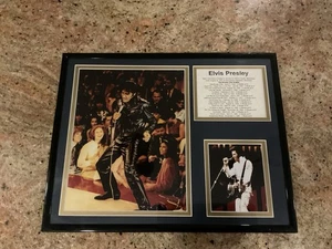 ELVIS PRESLEY FRAMED AND MATTED NUMBER ONE SINGLES COLLAGE 60's COMEBACK VEGAS - Picture 1 of 2