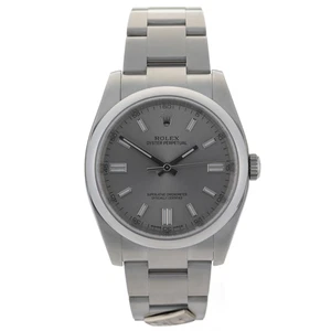 Rolex Oyster Perpetual 116000 Dominos Edition 36mm Silver Auto Men's Watch + Box - Picture 1 of 11