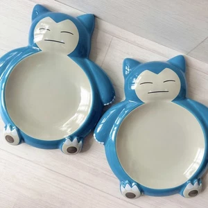 Pokémon Cafe Snorlax Plate Set of2 Dish Only Available in Japan in Stock Pokemon - Picture 1 of 23