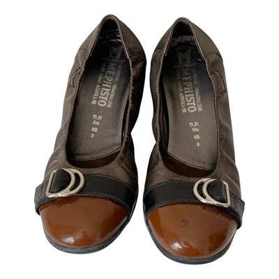 Mephisto Amelia Brown and Black Flats with Buckle Size 8 - Image 1 of 4