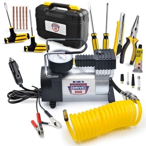Inflador de Neumáticos Compresor de Aire Portátil con Kit de Reparación de Neumáticos - Bomba de Aire 12V DC... - Imagen 1 de 9
