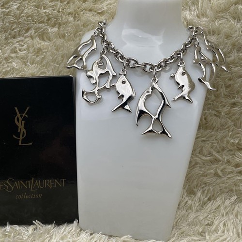 SAINT LAURENT (YSL) Collana Yves Saint Laurent Pesce 7 Righe Lusso Classico Elegante Parigi Moda Usata